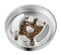 Cuenco de comedor antiglotón para perros | Estación de lamer interactiva de acero inoxidable para perros | Antideslizante alimentación lenta cuenco | Interior exterior casa de viaje camping caja Tra