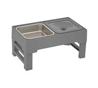 Cuenco de comida para gatitos, para perros grandes, medianos y pequeños, uso doméstico y exterior, color gris, 44 x 26 cm