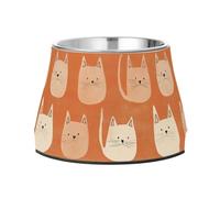 Cuenco de comida para gatos blancos de dibujos animados de acero inoxidable mejorado para amar a las mascotas y comer lentamente