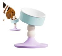 Cuenco de comida para gatos, cuenco de comida y agua para gatos | Cuenco giratorio para perros con soporte ajustable - Plato de alimentación interior para gatos, cuenco elevado de cerámica p