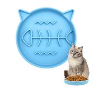 Cuenco de comida para gatos, dispensador ergonómico interactivo de silicona, dispensador lento para gatos, para interiores, sala de estar, exteriores, digestión limpia en el suelo, alimentación para