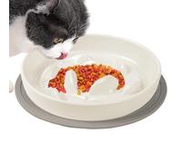 Cuenco de comida para gatos elevado - Soporte de alimentación lento de altura ajustable con base no punta | Ergonómico elevado para una mejor digestión | Plato de acero inoxidable incluido para