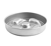 Cuenco de comida para perros de alimentación lenta, cuencos de alimentación lenta para perros, cuenco de acero inoxidable con diseño de doble cara con almohadilla antideslizante de silicona circular,