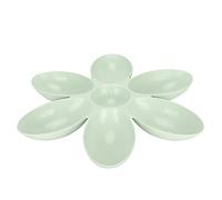 Cuenco de comida y agua para gatos en forma de pétalos de flores 6 rejillas Cuenco de comida para mascotas Plástico duradero para alimentos para la alimentación de múltiples gatos (Verde)