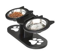 Cuenco de comida y agua para perros, elevador ajustable de acero inoxidable desmontable | Set de cuencos de cachorro de comida y agua | Gato, cachorro, casa, parque, al aire libre