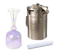 Cuenco de cristal con mango de chakra de cuarzo coloreado for meditación de yoga y sanación con sonido, cuenco de sonido morado degradado con mazo y estuche de transporte(440Hz,8" D)