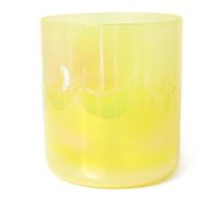Cuenco de cristal de 7 pulgadas, para yoga, meditación y curación de sonido, cuenco de chakra de cuarzo de 432 Hz, con golpeador acrílico y junta tórica, amarillo degradado (una nota)