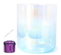 Cuenco De Cristal De 7 Pulgadas Y 432 Hz For Curación Con Sonido, Meditación, Oración Y Reducción Del Estrés, Con Percutor Y Junta Tórica, Estuches De Transporte Resistentes(Blue,A Note)
