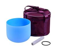 Cuenco de cristal de 8/9/10 pulgadas con bolsa de almacenamiento de junta tórica de goma para curación musical, meditación, yoga, hogar (tamaño: 9 pulgadas)