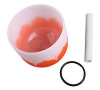 Cuenco de Cristal de 8 Pulgadas, Cuenco Esmerilado de Cuarzo para Chakras del Corazn, de Sonido de Mediacin Curativa Ideal para Yoga y Budismo (Nota naranja D