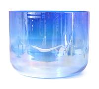 Cuenco de cristal de alquimia for el chakra sacro con nota D de 432 Hz y 8 pulgadas for meditación de yoga y sanación con sonido, cuenco de sonido de cuarzo de colores con percutor de acrílico y junta