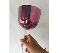 Cuenco de cristal de color morado con asa, una unidad en perfecto nota musical B, chakra de corona estándar 440 Hz o 432 Hz para terapia de sonido con 1 mazo de ante