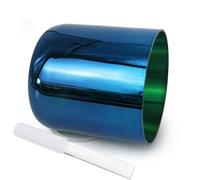 Cuenco de cristal de cuarzo chapado en E de 8 pulgadas para baños de sonido, yoga, meditación, sanación de sonido, azul oscuro, cuenco de alquimia con golpeador y junta tórica, vibración energética de