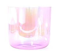 Cuenco de cristal de cuarzo, color rosa claro, cuenco de alquimia de luz cósmica con mazo y junta tórica gratis, cuenco de sonido para meditación de yoga, curación de sonido (color: 7 pulgad