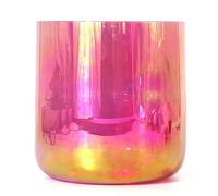 Cuenco de cristal de cuarzo, color rosa degradado transparente, cuenco de alquimia de luz cósmica con mazo y junta tórica gratuitos, cuenco de sonido para meditación de yoga, curación de son