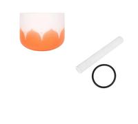 cuenco de cristal de cuarzo Cuenco de cristal color 8 pulgadas, cuenco cuarzo esmerilado for curación sonido, meditación, Yoga con mazo para cantar chakras para sanación del sonido(Orange D Key)
