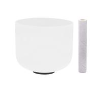 Cuenco de cristal de cuarzo de 20,3 cm de diámetro con base de goma antideslizante, cuenco para terapia de sonido, meditación, yoga, relajación, armonización del espacio y alivio del estrés