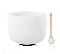 Cuenco de cristal de cuarzo esmerilado de 11 "C Note Root Chakra Free mazo y junta tórica para meditación y terapia de sonido