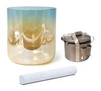 Cuenco de cristal de cuarzo for el chakra del plexo solar, nota E, 432 Hz, 8 pulgadas, for terapia de meditación, instrumento de sanación sonora, cuenco de baño de sonido con estuche de transporte, ma