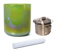 Cuenco de cristal de cuarzo for el chakra sacro, 432 Hz, 8 pulgadas, nota D, for terapia de meditación, instrumento de sanación sonora, cuenco de baño de sonido con estuche de transporte, mazo de gamu