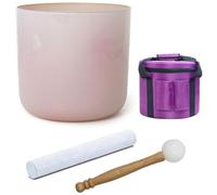 Cuenco de cristal de cuarzo for el tercer ojo, 440 Hz, 7 pulgadas, nota A, for meditación, oración y sanación con sonido, cuenco de sonido de colores con estuche de transporte