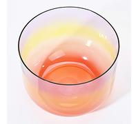 Cuenco de cristal de cuarzo transparente de color arcoíris de 6 pulgadas, calma la mente, alivia el alma, equilibra el chakra corporal, ajuste del estado emocional, con bolsa de transporte (440 Hz