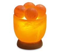 Cuenco de cristal de sal iluminado con bolas de masaje Punjab Pakistán