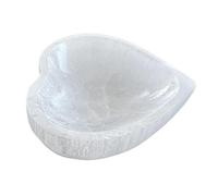 Cuenco de cristal de selenita con forma de corazón, organizador de joyas, decoración del hogar, regalo minimalista, adorno calmante de limpieza espiritual, 12 cm