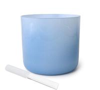 Cuenco de cristal degradado azul para alquimia y chakras, para yoga, meditación, curación de sonido, nota E 432HZ, incluye golpeador acrílico y junta tórica