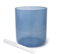 Cuenco de cuarzo azul transparente de 7 pulgadas para yoga, meditación y curación de sonido, incluye golpeador acrílico y anillo tórico de 440 Hz B Note Sound Bowl