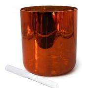 Cuenco de cuarzo de 7 pulgadas para yoga, meditación, sanación de sonido, color naranja oscuro, sonido de alquimia, cuenco de baño con golpeador y junta tórica, 432 Hz, nota D