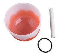 Cuenco de Cuarzo para Cantar, Instrumento de Terapia de Sonido, Mano de Obra Fina, Patrón de Flores de Color, Amplia Aplicación, Cuenco de Cristal para Meditación para Meditación (Nota naranja D)