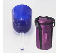 Cuenco De Cuarzo Transparente De 15 Cm Con Asa De Color, Cuenco De Afinación Profesional De 7 Tonos, For Aliviar El Estrés, Terapia De Sonido Budista, Con Martillo De Percusión(A4 tone,440hz)