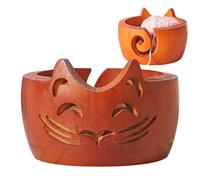 Cuenco de de madera para gatos, cuenco de de madera para gatos, lindo cuenco de madera con | Tazón de tejer titular de de ganchillo Organizador de accesorios de ganchillo hecho a mano y