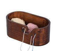 Cuenco de de Madera - Soporte para Ganchillo, Almacenamiento de, Cuenco Ovalado Liso, Organizador de ergonómico | Cuenco de para Tejer con Agujeros para mamá, Amantes de Tejer