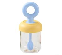 Cuenco de desayuno portátil a prueba de fugas de 500 ml con cuchara y caja de aderezo separada para yogur, ensalada y aperitivos (amarillo)