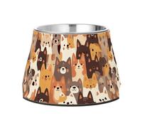 Cuenco de dibujos animados para mascotas, antideslizante, de acero inoxidable, para amar a las mascotas, para comer lentamente