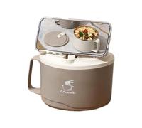 Cuenco de fideos instantáneos con tapa, cocina Ramen | Caja de fideos de acero inoxidable - Cuenco de cereales con soporte para teléfono, diseño filtrable de 1100 ml, cajas de cáscara antiempuje