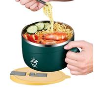 Cuenco de fideos instantáneos genérico con orificio de , plato y antigrietas | con tapa y mango, forro, cuenco de copos de avena | para desayuno, sopa