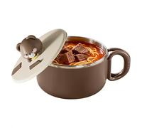 Cuenco de fideos instantáneos - Recipiente de sopa portátil de gran capacidad de 1.200 ml con tapa, diseño de material duradero de alimenticio, transporte ligero y amigable, Fa