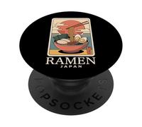 Cuenco de Fideos japoneses Ramen Tokio Retro Japanese Kana Souvenir PopSockets PopGrip Adhesivo