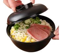 Cuenco de fideos para microondas, cuenco de sopa con tapa, apto para microondas, máquina de ramen, cocción instantánea, resistente al calor para dormitorio universitario, oficinas