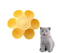 Cuenco de flores para gatos - Comedero múltiple para gatos con 6 cuencos para gatos - seguro, diseño de pétalos de flores para gatos de interior - Promueve una mejor digestión, para varios gatos