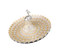 Cuenco de frutas de metal en relieve artístico de pavos reales, resistente al óxido, 20 cm, bandeja decorativa para fiestas y exhibición en el hogar, elegante plato de servir para fiestas