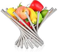 Cuenco de Frutas para Encimera de Cocina, Cesta de Frutas Grande de Acero Inoxidable con Rotación de Frutas, Soporte Creativo para Decoración del Hogar, Pan, Verduras