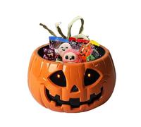 Cuenco de Halloween | Tarro de de calabaza | Almacenamiento de aperitivos con mano de esqueleto móvil para fiesta, patio trasero, cumpleaños, casa embrujada, porche, aula, reunión