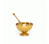 Cuenco de helado de acero inoxidable grueso, reutilizable, con patas plateadas, para postre, yogur (160 ml, dorado)