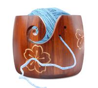 Cuenco De Hilo De Madera,Hilo de Madera Cuenco,Cuenco De La Bola De Hilo,Tazón De Lana Hecho A Mano Para Proyectos De Tejido Y Crochet,Accesorios De Tejido De Crochet DIY