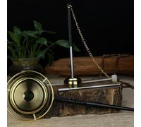 Cuenco de latón hecho a mano con longitud flexible para meditación y prácticas de yoga, apoyo a la terapia de sonido y un ambiente relajante (tamaño S)