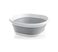 Cuenco de lavado, cuenco plegable de 5 l, lavabo de camping de 32 cm, color gris, cuenco plegable portátil, recipiente de almacenamiento para el hogar, cocina, camping